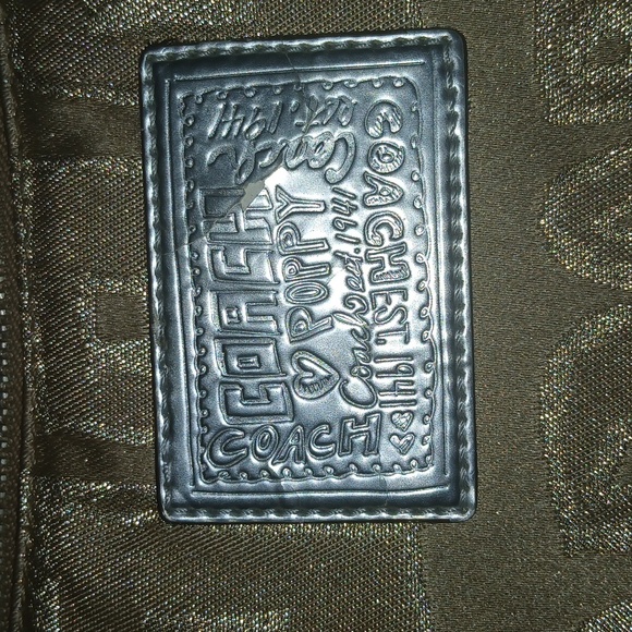 Like new gold & beige Coach Poppy purse - Picture 2 of 7